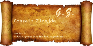 Goszein Zinajda névjegykártya